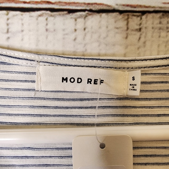 Mod Ref- Rylan Navy & White Stripe Asymmetrical T Shirt Dress...size Sma… - Picture 5 of 9